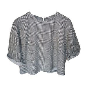 Forever 21 Plaid Houndstooth Crop Top